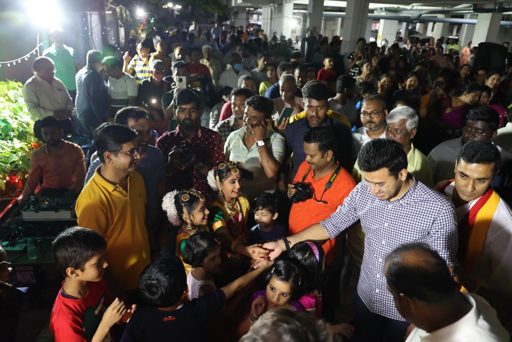 Tejasvi Surya on Twitter "Interacted with residents of Mahaveer Zephyr