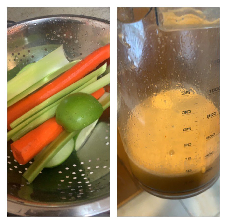 FiaWillX's tweet photo. My favorite juicing concoction so far. Granny apples, carrots and celery π #TryingToBeHealthy https://t.co/RPkHTRDpv2