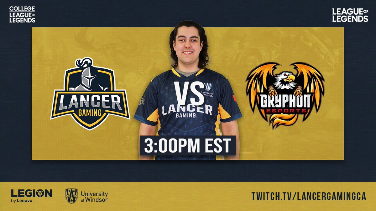 LancerGamingCA's tweet image. #LancerLoL head to the semifinals of Conference Playoffs in College League of Legends! 👊🙌

🆚 @Guelph_eSports
⏰ 3:00pm EST

Come support the team at:
🔴 twitch.tv/LancerGamingCA