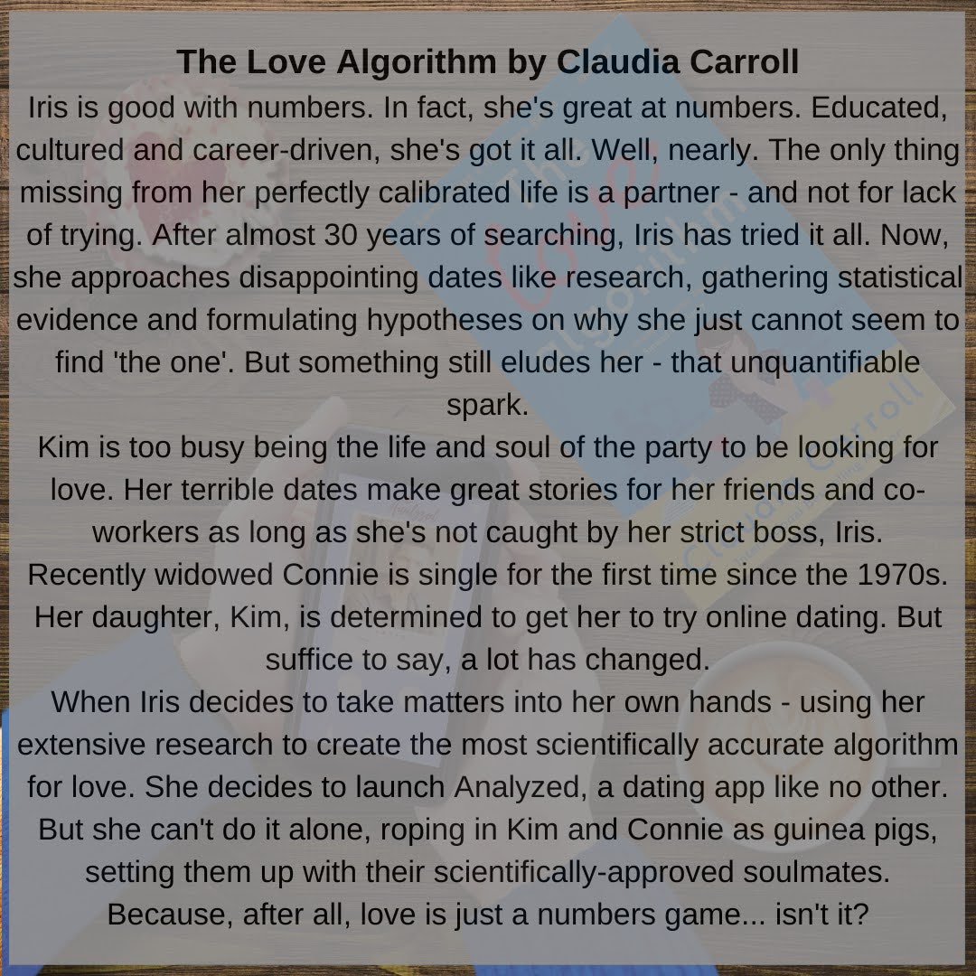 New review: The Love Algorithm by Claudia Carroll is “a contemporary story about friendship, determination and unconscious bias…” 

⭐️⭐️⭐️💫

paradise-is-a-library.com/2023/03/31/boo…

@ZaffreBooks #BookTwitter #BookTweet #BookTwt #TheLoveAlgorithm