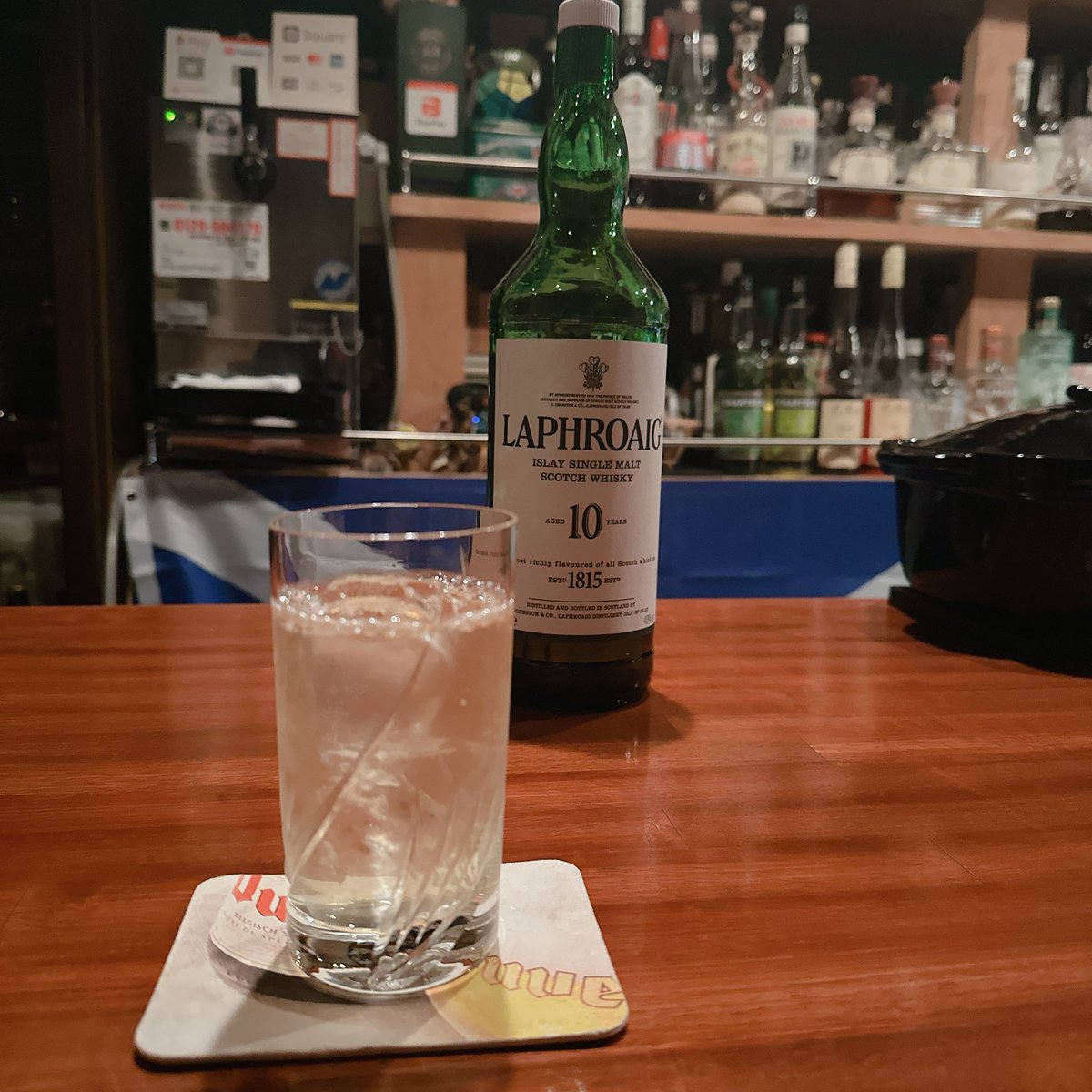 uonumonta's tweet photo. 2軒目 BAR活です!ラフソーダ、ラガソータ、キルケラン ファーストと2yo 飲み比べ🥃✨
#BARDuke
#BAR活 https://t.co/aMBYc2zpFa