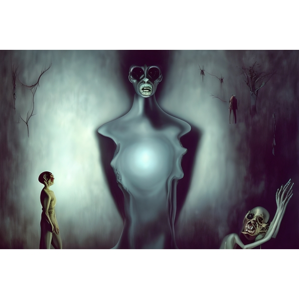 SyntheticDali's tweet photo. Four new surreal images created for the Synthetic Dali Art Project. #AIart #AIArtwork #SyntheticDali #surrealism #surrealart #darksurrealism #digitalart #stablediffusion  2023-04-01 https://t.co/6Lqmsye0ZA