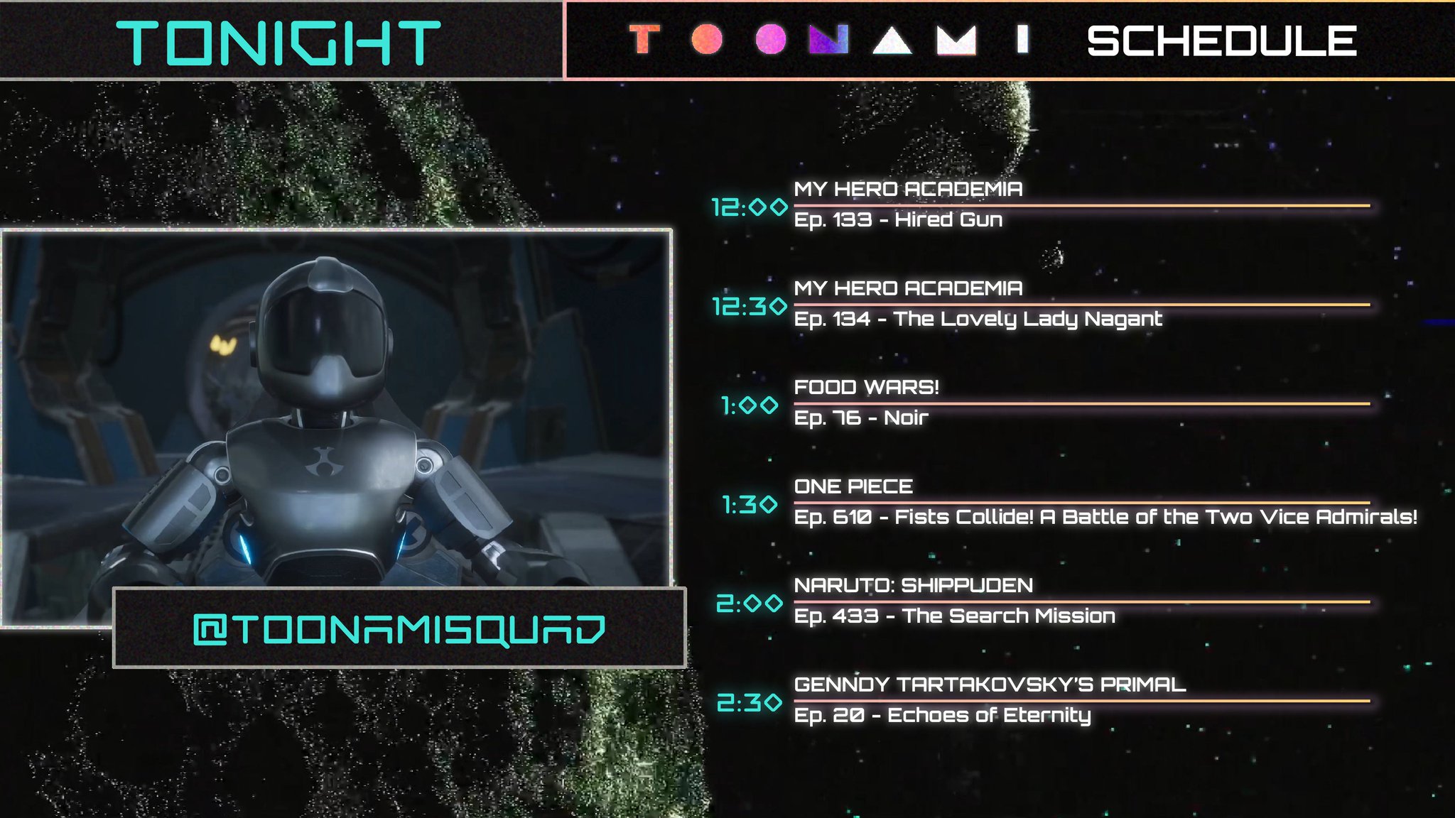 Toonami schedule shifts beginning on April 13 with The Promised