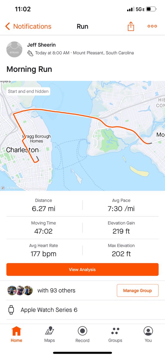 JeffSheerin's tweet photo. Another #CooperRiverBridgeRun in the books. Beat last year’s time by more than a minute, but next year I’m finishing in under 45. Running is glorious. https://t.co/LjseehRtP2