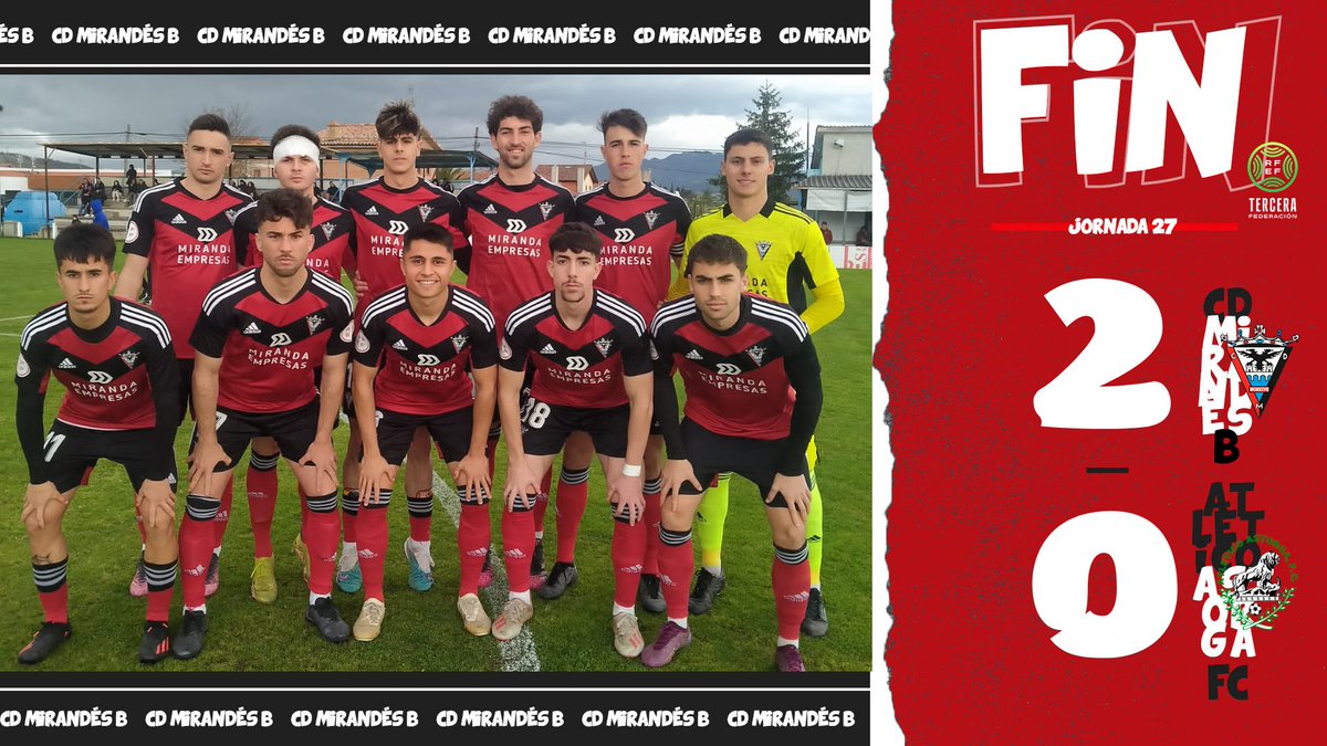 CDMirandes's tweet photo. 🏁 FINAL | #TerceraRFEF

GRAN VICTORIA DEL FILIAL ❤️🖤

#CDMirandésB 2️⃣-0️⃣ @AtleticoAstorga https://t.co/WhNU6KDPBX