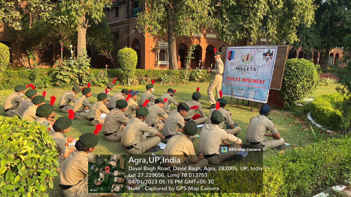 NccDei's tweet photo. DEI NCC (7/1 Coy, 1 UP Bn.) organised an event on #IYM2023. The event comprised a poster activity showcasing innovative ideas for incorporating millets into our diets, and a lecturette providing valuable insights on their nutritional benefits.
@HQ_DG_NCC @NCCDteUP @PMOIndia https://t.co/0vrvgoWjY8