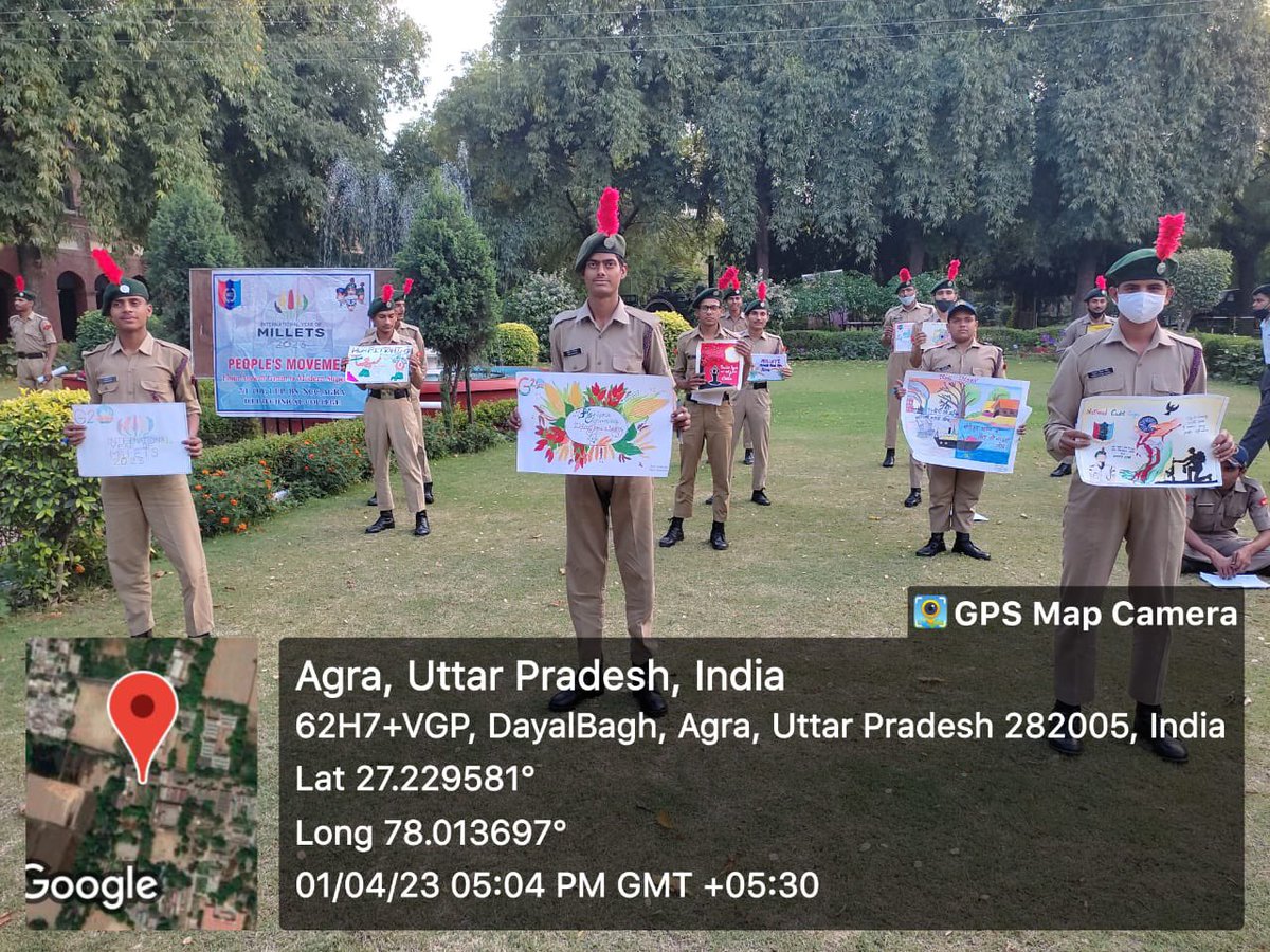 NccDei's tweet photo. DEI NCC (7/1 Coy, 1 UP Bn.) organised an event on #IYM2023. The event comprised a poster activity showcasing innovative ideas for incorporating millets into our diets, and a lecturette providing valuable insights on their nutritional benefits.
@HQ_DG_NCC @NCCDteUP @PMOIndia https://t.co/0vrvgoWjY8