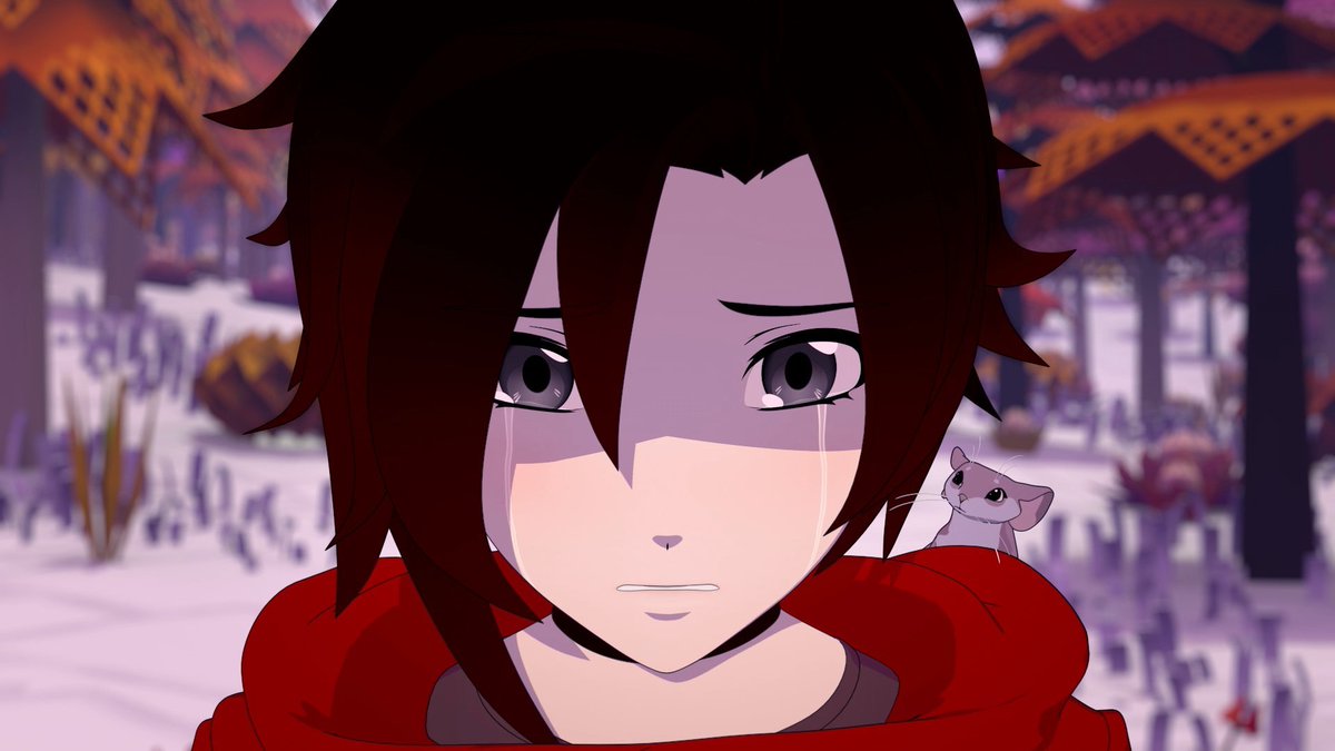 yellow_nicky's tweet photo. Little is still with Ruby ​​and i want to believe that his purpose will be to give light to Ruby's darkness 🥺😥
 #RWBYspoilers #Rwby9spoilers https://t.co/GyYGgjwIHt