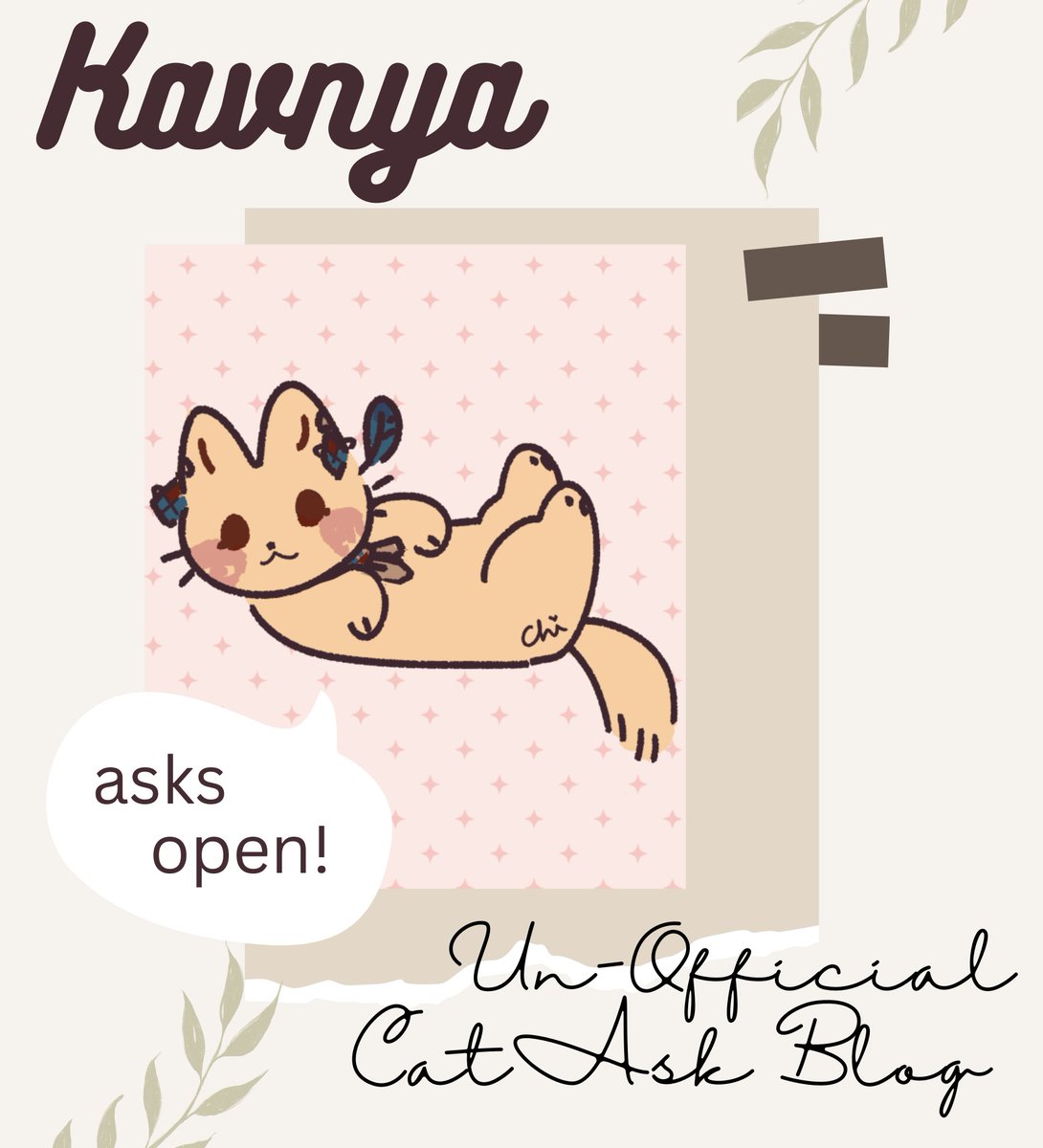 Meow meow meow 🐾

Hello everyone!!! For TODAY ONLY, Kavnya (Cat  Kaveh)  will be answering any questions you may have!!  ^w^ Please reply to this tweet to ask!! 