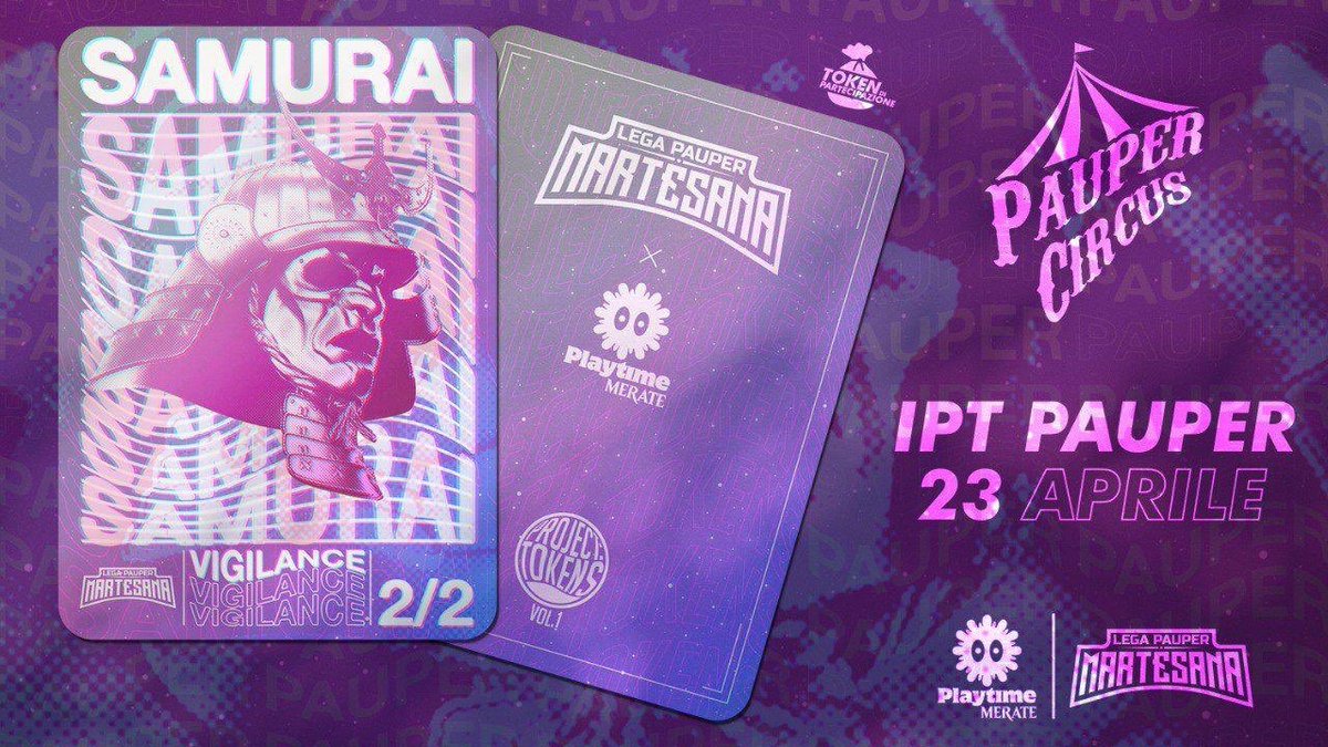 È ufficiale. Domenica 23 aprile avrà luogo il “Pauper Circus”, il nostro primo IPT per celebrare il compleanno della lega.

Ci saranno 63 posti disponibili con un token omaggio per tutti i partecipanti!
#mtgpauper
