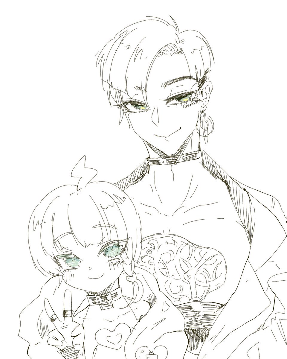 Gorenji_vtuber's tweet photo. 【愚人節唐突性轉繪圖台(1/2)】
感謝大家來看店長把V朋朋性轉齁(ﾟ∀。)
也感謝V朋朋們願意讓店長畫嘿嘿(ﾉ∀`*)
今天先畫一半，下次繼續性轉蛤🫰🤓

#楊桃洋服
#Geofart #Jon子Jon孫 #柴art https://t.co/6GwjVWDbUA