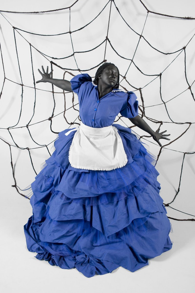 womensart1's tweet photo. Mary Sibande, South African artist who explores themes of gender roles, class, and race through her alter ego. #WomensArt https://t.co/2DHbm6yMer