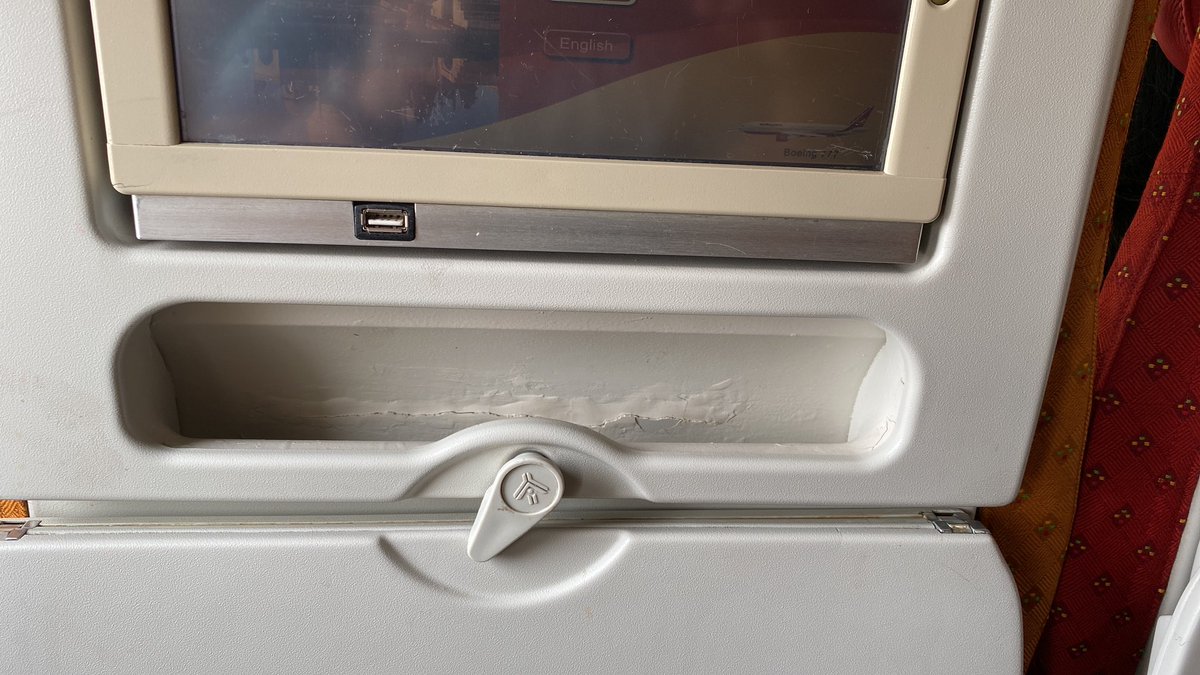 Uppi28316's tweet photo. @airindiain @Uncommoncommon1 For a 14 hour flight from Chicago to Delhi, Air India is providing this kind of service and I am very disappointed. You guys don’t even upgrade to business class when requested. I have been traveling since many years and this is the worst kind of seating and old style amenities. https://t.co/BkMN4Qh7HL