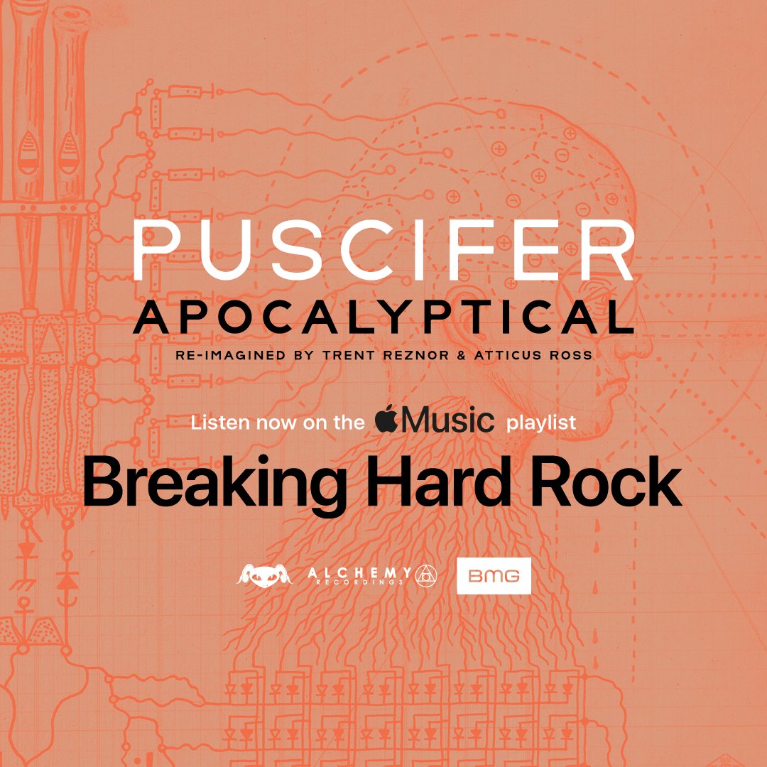 puscifer's tweet image. Check out "Apocalyptical (Re-Imagined by Trent Reznor &amp;amp; Atticus Ross)" now on @AppleMusic's Breaking Hard Rock playlist: apple.co/2WxXQhm @mjkeenan @carinaround #matmitchell #puscifer @suzytothec