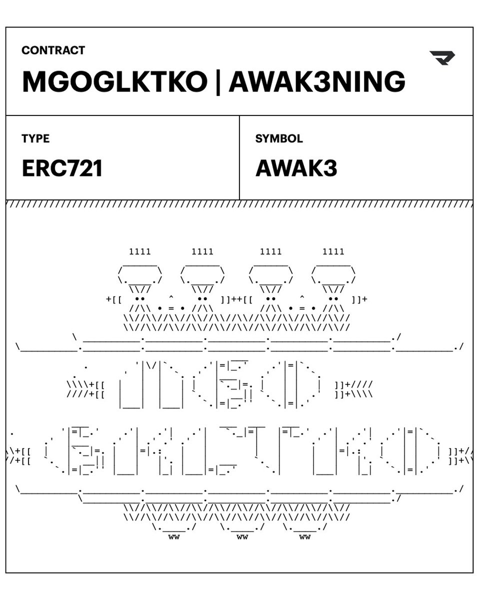 MGOGLKTKO's tweet photo. Chapter 1
COMMUNITY🪬NARRATIV3S

👁️AWAK3NING👁️ 
Excited to share my new body of work! A chapter series of immersive installations that tells the story of a digital shaman named K'in, who is on a quest to find the 8 ancient artifacts that represents the human values. 

This project is about exploring the idea that there are only possibilities and “we” can work together for a regenerative future where technological innovation is tied into humanitarian evolution, and we are part of all life on this planet, beyond stereotypes, with love, curiosity, optimism, and openness as creative, playful, emotional and social beings. 

Welcome to the infinite possibilities where storytelling, art and technology are the next evolution of human experience.

1 of 1 Phygital NFT Available @CODAMADE @CODAworx Using my own smart contract deployed on @manifoldxyz 

PHYGITAL CITIES OF THE FUTURE IRL exhibition @madarts_space 

EXHIBIT OPEN TO THE PUBLIC
NOW - have April 22nd

Juried: @pirovino 
Curators: @TamGZ @PhilipLique