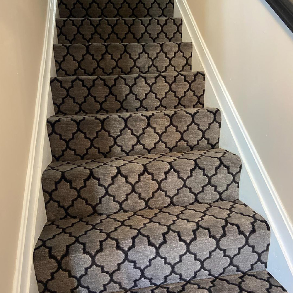 Check out our latest custom full box install in Severn. Carpet: Milliken in Onyx. Interested to see what we can do for you? Stop in our showroom in Glen Burnie or give us a call. #mallarycarpetandflooring #mallarycarpetone #flooringinstallation #customcarpet #customflooring