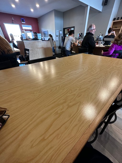 Overcoming my fear of eating out alone.  They sit me at this huge table for 6 by myself.  😓 https://t