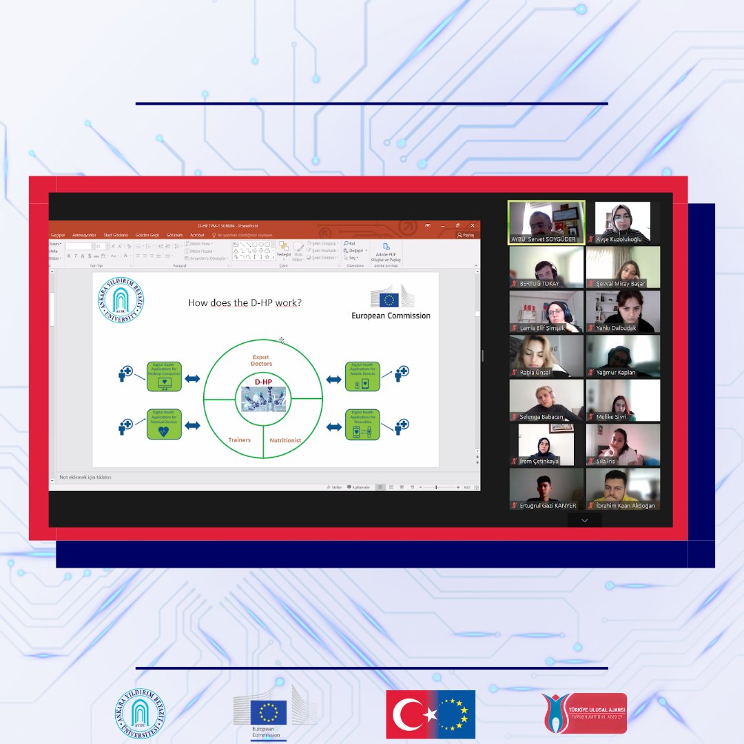 DigitalHealthPl's tweet photo. Project Coordinator Prof. Dr. Servet Soygüder gave a Digital Youth Life Health Platform Seminar to AYBU industrial engineering students. The purpose of the project, its operation, and all processes were mentioned.
#digital #robotichealth https://t.co/D7m0Klt9xP