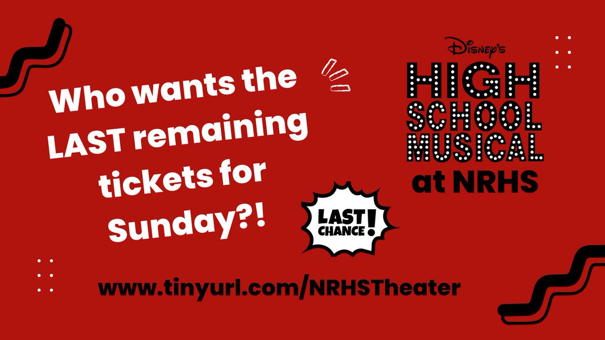 MrsWestNR's tweet photo. It's happening! Last chance to grab the few remaining tickets for Sunday's 2pm performance of High School Musical! ALMOST #soldoutSunday #NRInspireGreat #NoRobears
https://t.co/HJzkVogCJc https://t.co/8daU5kOILn