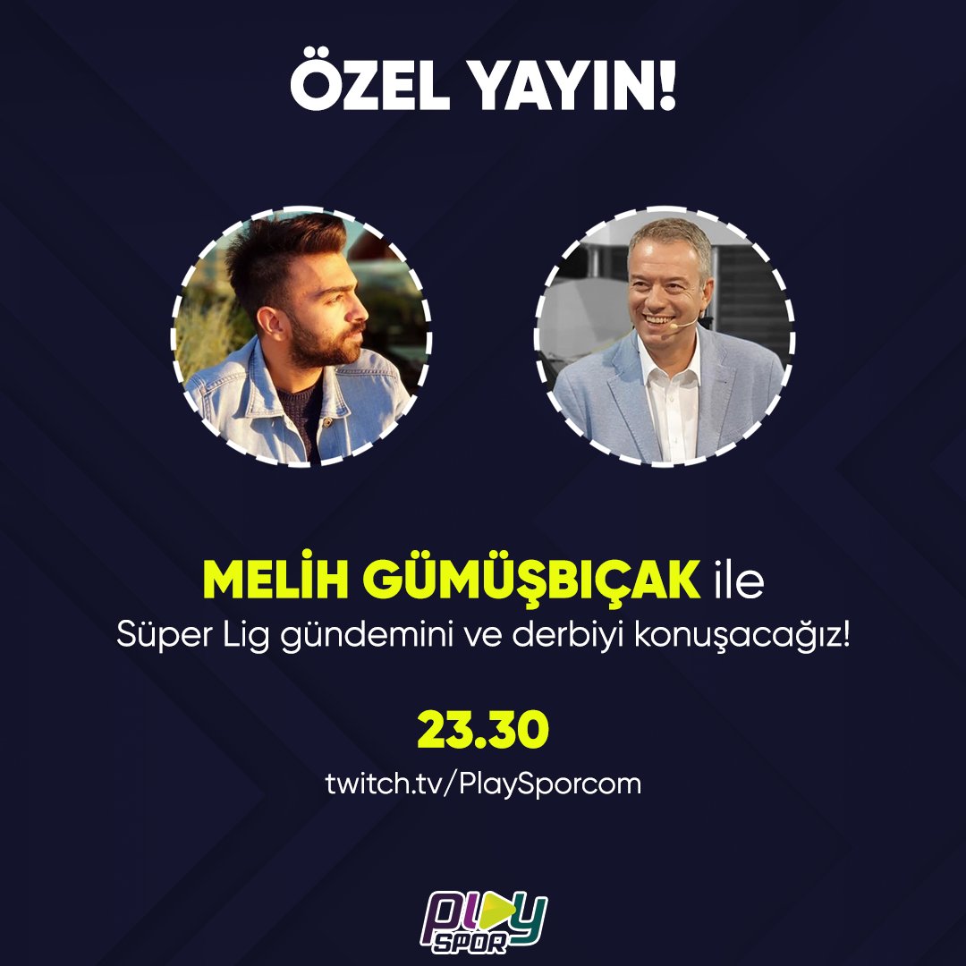 📢 ÖZEL YAYIN! 🕚23:00 👉 Süper Lig gündemini ve derbiyi @mgumusbicak ile değerlendireceğiz. 🎙️@nonflyingdutch1 🔗twitch.tv/playsporcom