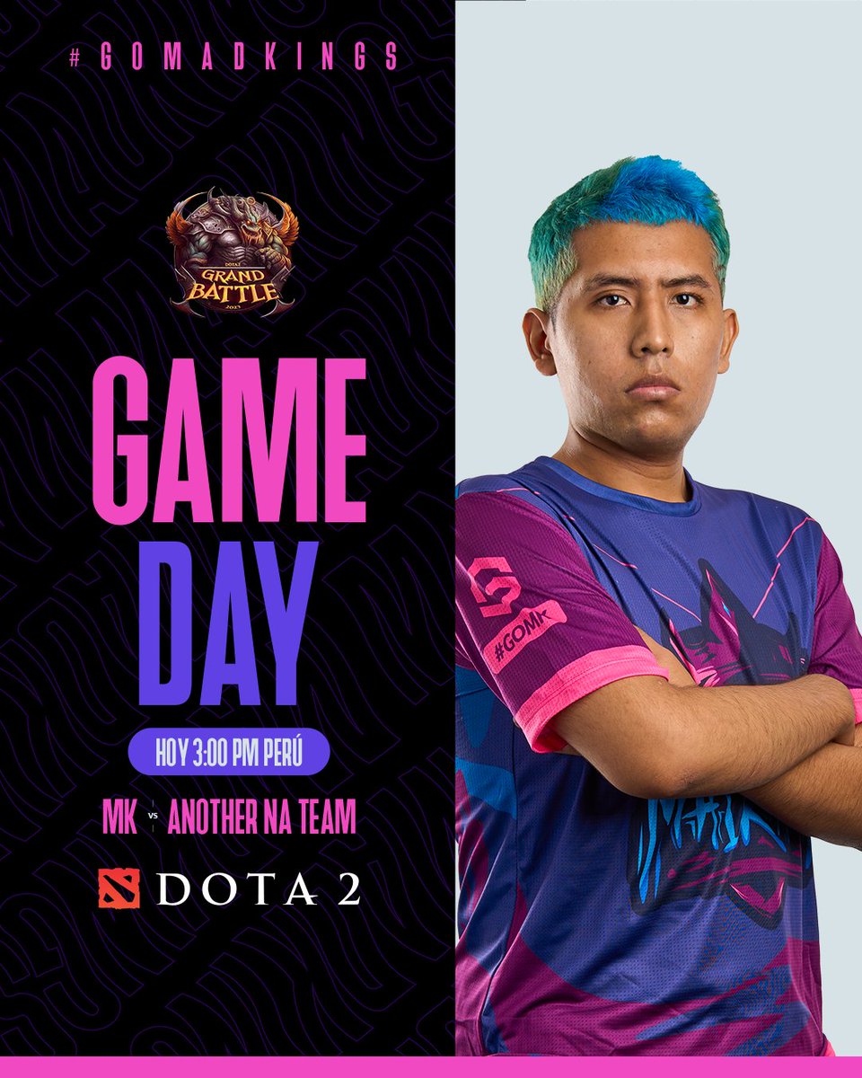 madkingsesports's tweet photo. ¿Sábado y juegan nuestros kings? Gran inicio de fin de semana 🫶🏽

🏆 #GrandBattleDota | Grupos
⏰ 15:00 🇵🇪
🆚 #AnotherNaTeam
📺 https://t.co/2Jfv0eOEsP

#GOMadkings👑 #Dota2 https://t.co/uPSc3AI9wf
