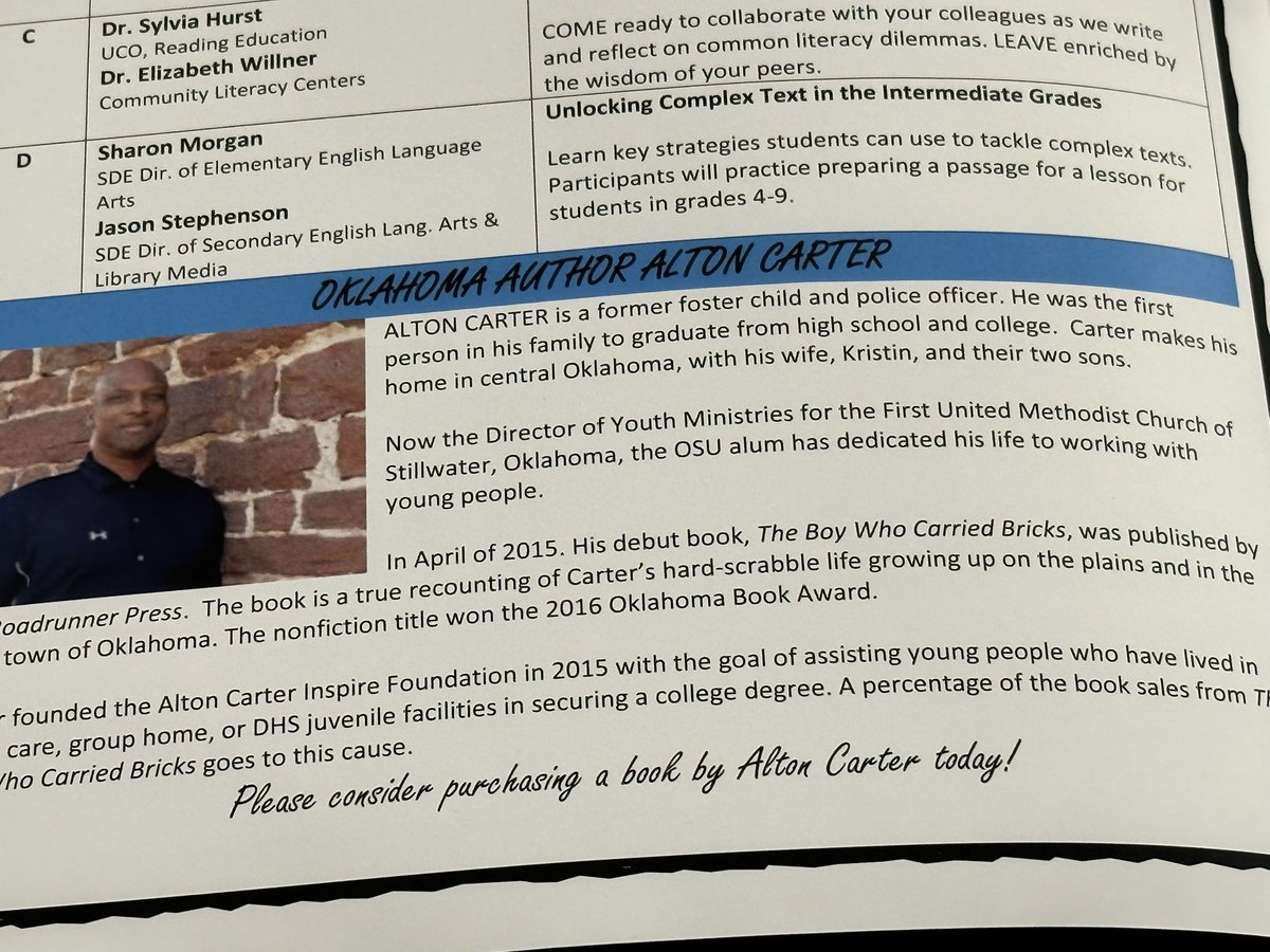 Sharon Morgan (@jskamorg) on Twitter photo Thank you <a href="/Alton__Carter/">Alton Carter</a> for sharing your inspirational story at the <a href="/LiteracyOKLA/">LiteracyOKLA</a> conference #OKliteracy #ELAOK Thank you <a href="/Alton__Carter/">Alton Carter</a> for sharing your inspirational story at the <a href="/LiteracyOKLA/">LiteracyOKLA</a> conference #OKliteracy #ELAOK