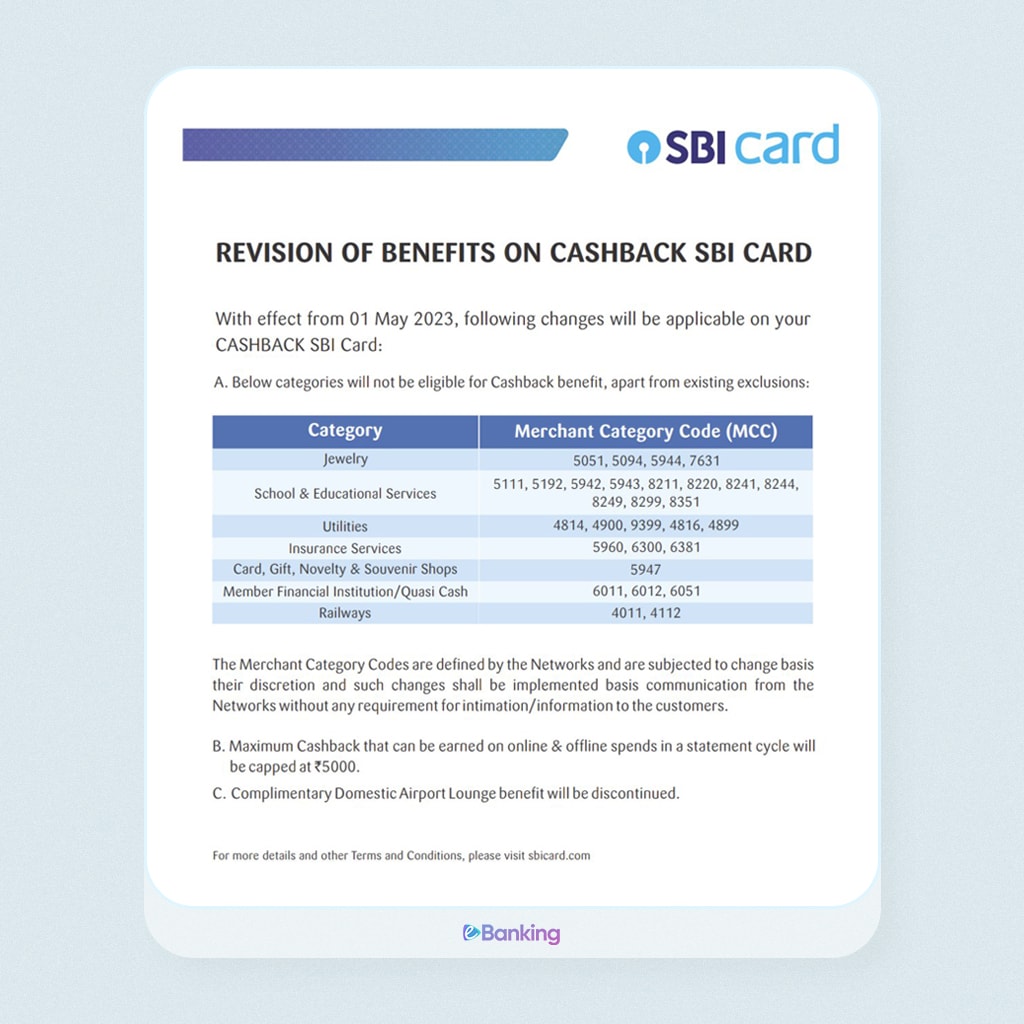 eBankingIndia's tweet photo. You'd wish this was an April fools' prank, but the devaluation bug just bit the @SBICard_Connect #SBICashback credit card, mere months after it made the headlines for the "best-in-class" cashback benefits 🥴
#CreditCard #CashbackSBICard #SBICashbackCard #Devaluation #CCGeek https://t.co/ZzlF73Xs8S