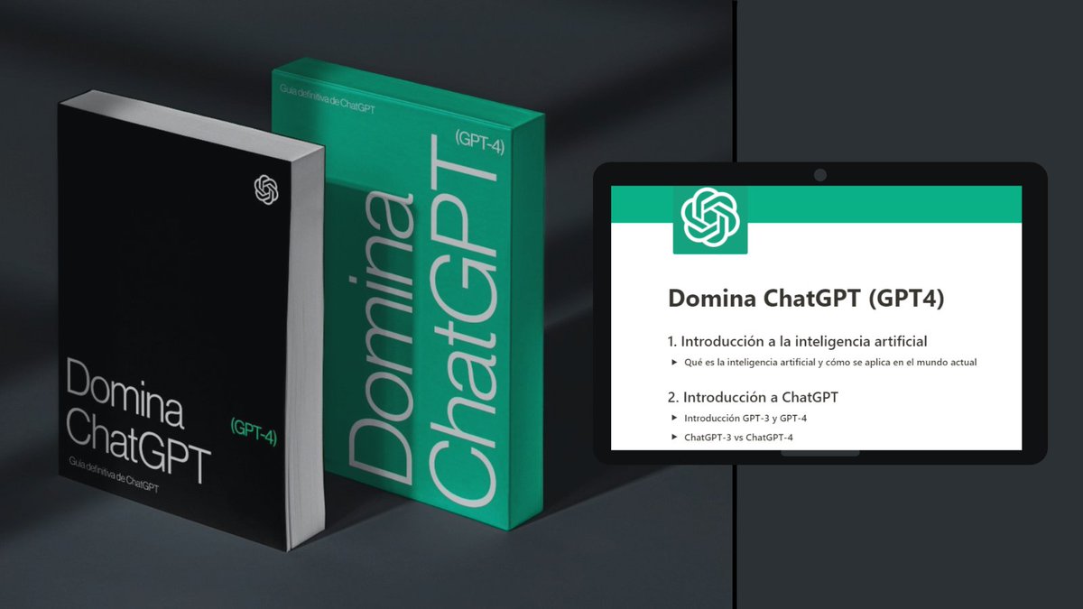 ChatGPT (GPT4) ha venido para revolucionar nuestra forma de trabajar con #IA 

He decidido regalar una Guía para dominar  #chatgpt4 de 0 a 100.

Para conseguirla simplemente: 

• Dale a like y retweet 🔁
• Comenta "GPT4" 
• Sígueme <a href="/neuromodernos/">Neuromodernos | Inteligencia Artificial 🦾</a> 
(para poder enviarte un dm)