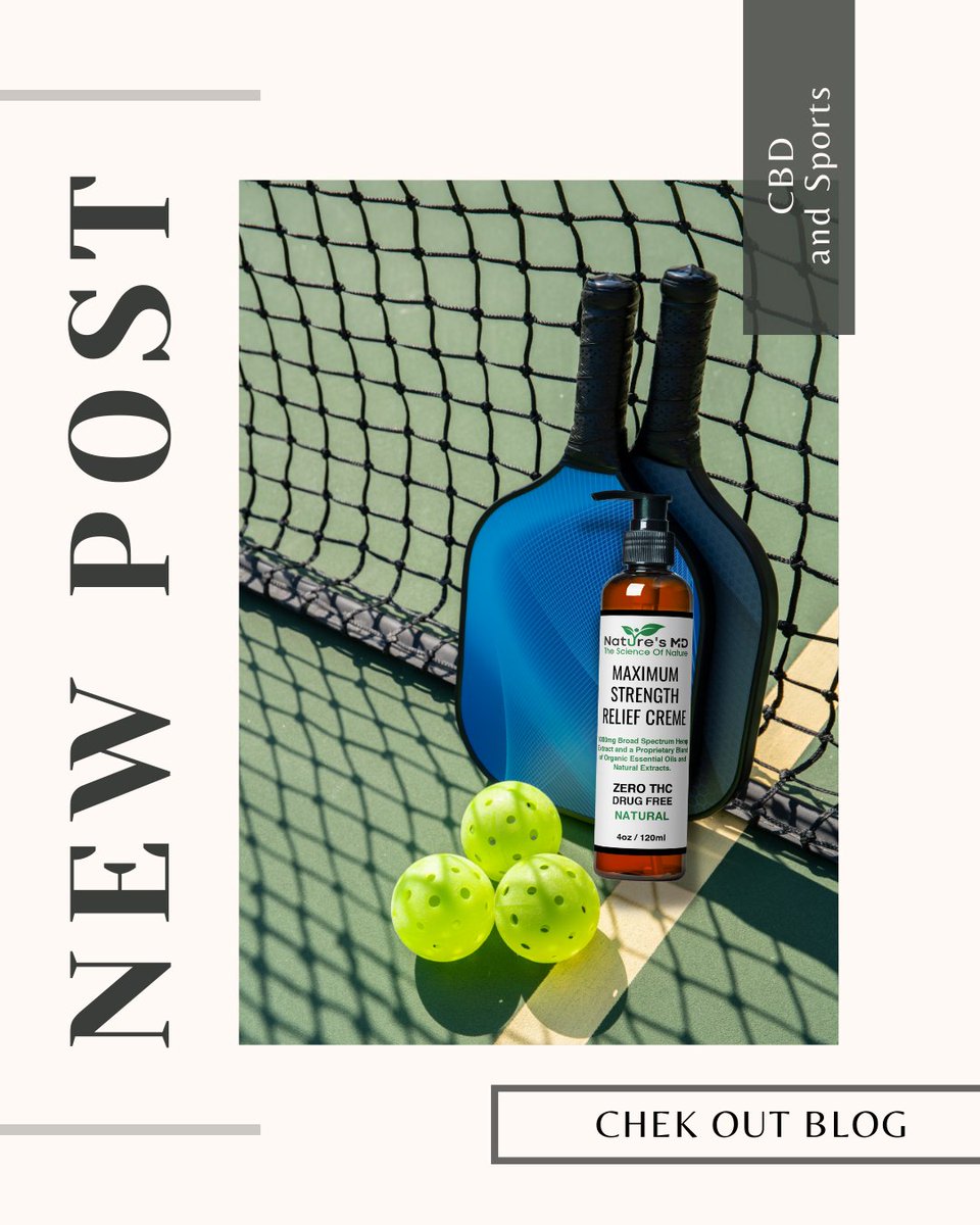 n8_essential's tweet photo. 📣 New blog post alert! 🎉 

We are excited to share our latest blog post on https://t.co/nMxnILX99p! 🌿 

Learn all about the benefits of CBD for managing pickleball injuries and how our Nature's MD Relief Cream can provide safe and effective relief. 💪🏼 https://t.co/r5q6y8XxvV