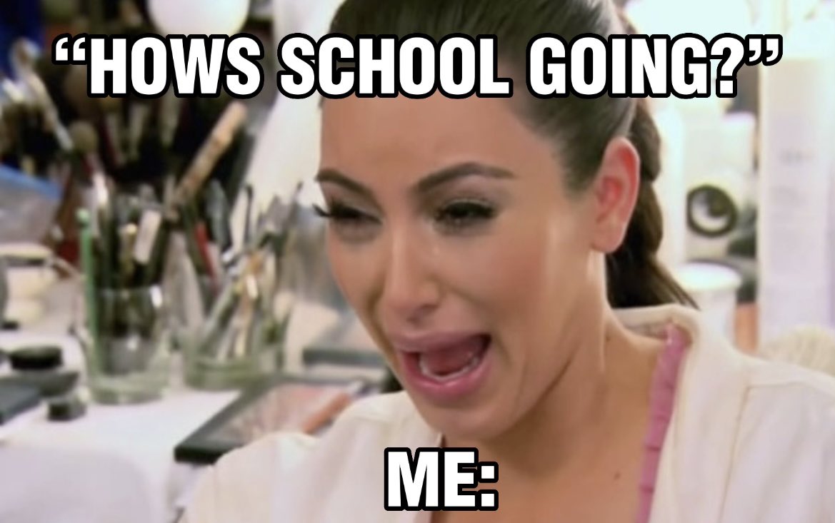 rungeisms's tweet photo. @jennachittick The amount of us who made memes about school is so funny lol #MCO335 #schoolmeltdown https://t.co/8LFPLmtU5t