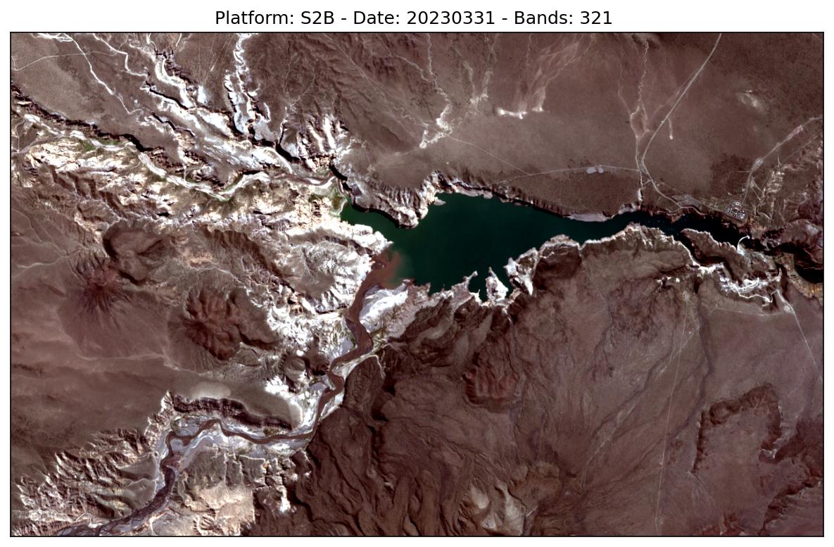 EoForge's tweet photo. Agua del Toro (Mendoza, Argentina) 
Estimated Area: 3.8 km² @ 0% cloud coverage (as informed by satellite cloud mask) on 2023-03-31
 #Mendoza #WaterMonitoring #Sentinel2 https://t.co/4WOMzLMTds