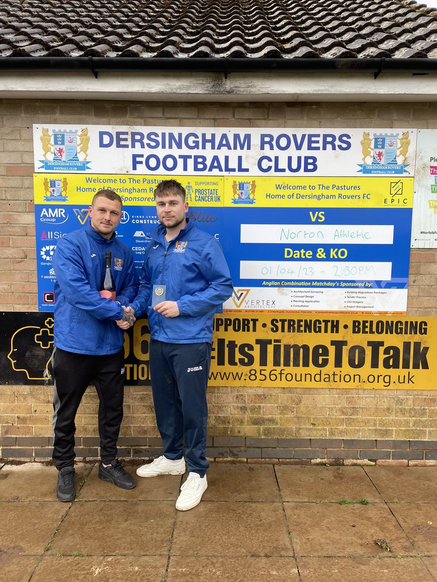 DersinghamFC's tweet photo. Vertex architecture MOM went to @DHowlett1997 who was outstanding in the sticks and made vital saves in key moments! 

💙💛 https://t.co/dNTK9wKFcg