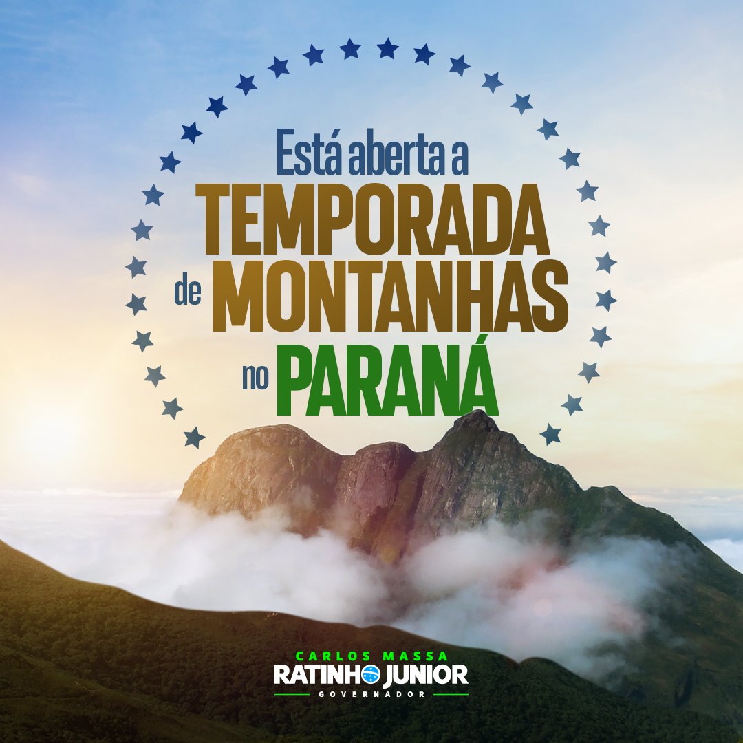 ratinho_jr's tweet photo. Atenção, montanhistas! Está aberta a temporada de montanhas no Paraná! Deslize para conferir e escolher qual montanha você vai visitar. https://t.co/enNSNuWJQd