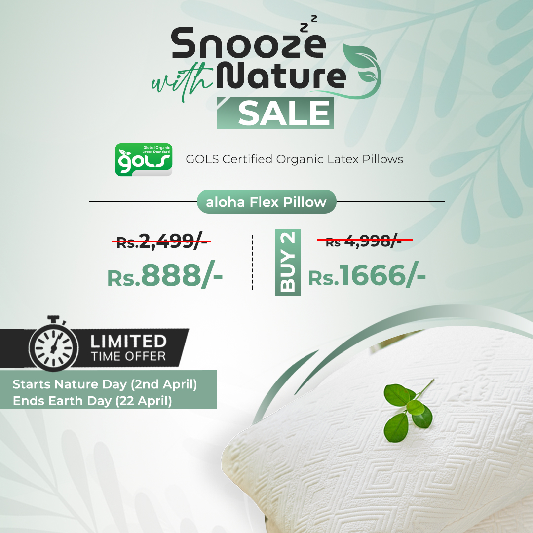 🍃 Switching to Organic Was Never This Pocket Friendly with our 'Snooze with Nature Sale!' on Shredded Flex Pillow @ 888 Only. For more visit the link ⬇
lnkd.in/dJssfeec

#shreddedflexpillowsale #organiclatexpillowsale #flexpillowsale #savebig #switchtoorganic #golspillow
