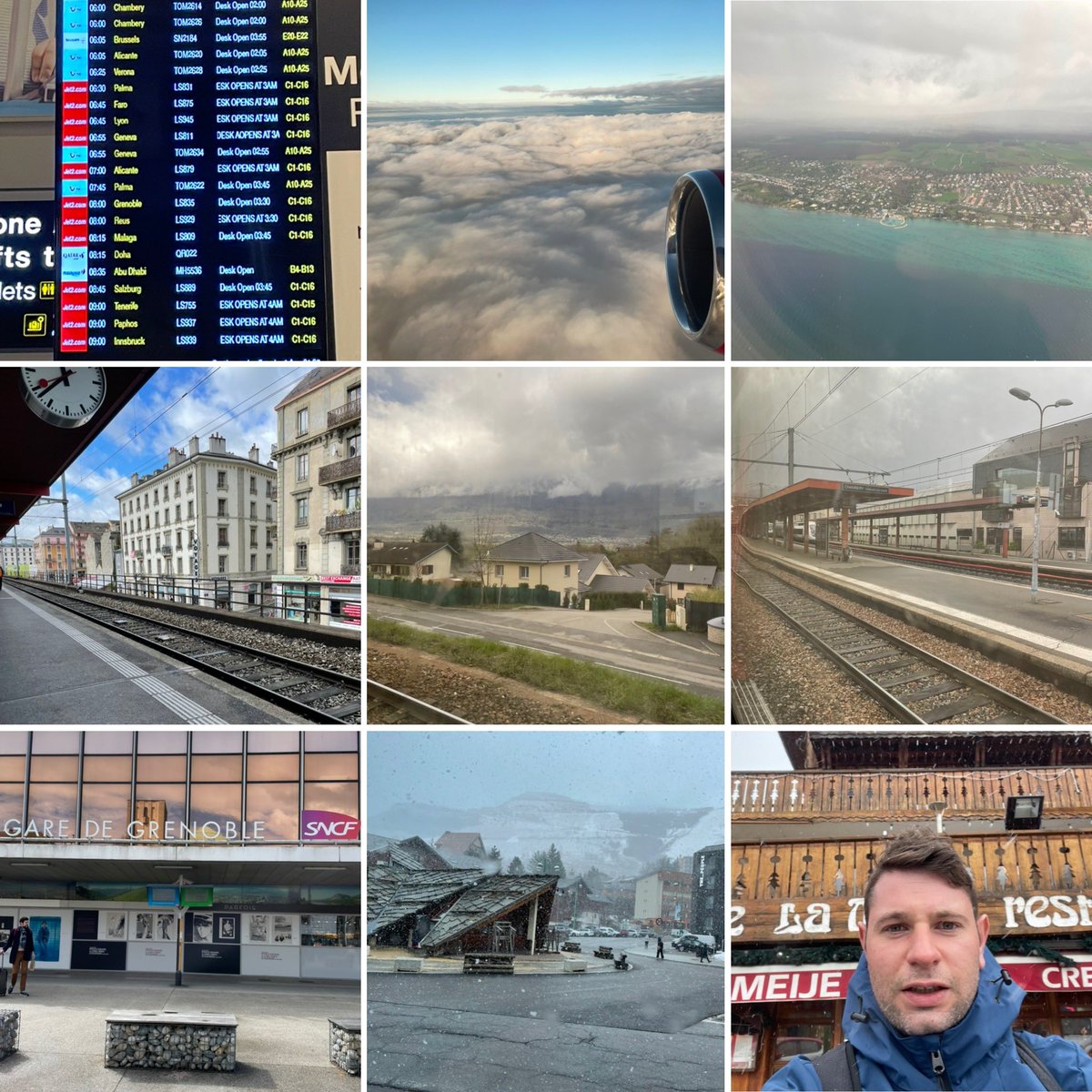 From leaving home at 11pm on Friday to arriving in resort at 6pm Saturday. 

First solo trek through France compete with plane, train, and bus. Manchester, Geneva, Grenoble, Deux Alps. 

I’m shattered 😅