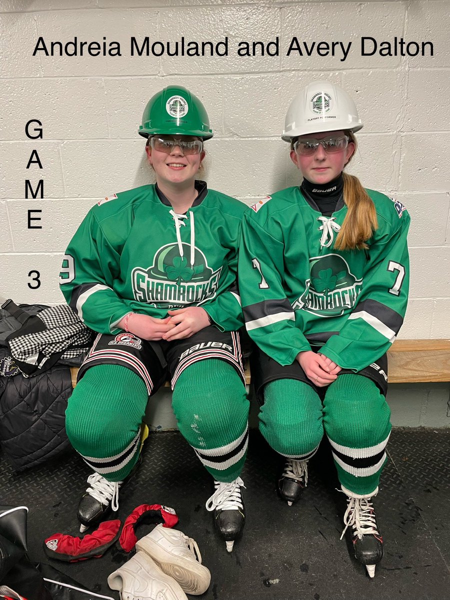 Shamrocks have been playing some amazing hockey and here just just a few of our playoff performers over the last few games.
Game 1
Leah Quinlan 
Marisa Abbott
Game 2
Alleigh Fraser 
Eva Diamond
Game 3
Andreia Mouland
Avery Dalton