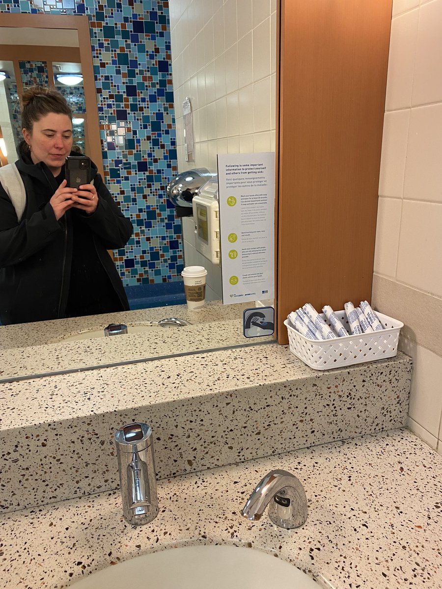 ReneeSibera's tweet photo. Hi five to @yvrairport for free accessible tampons in the washroom. https://t.co/r4KyPQ6SYh