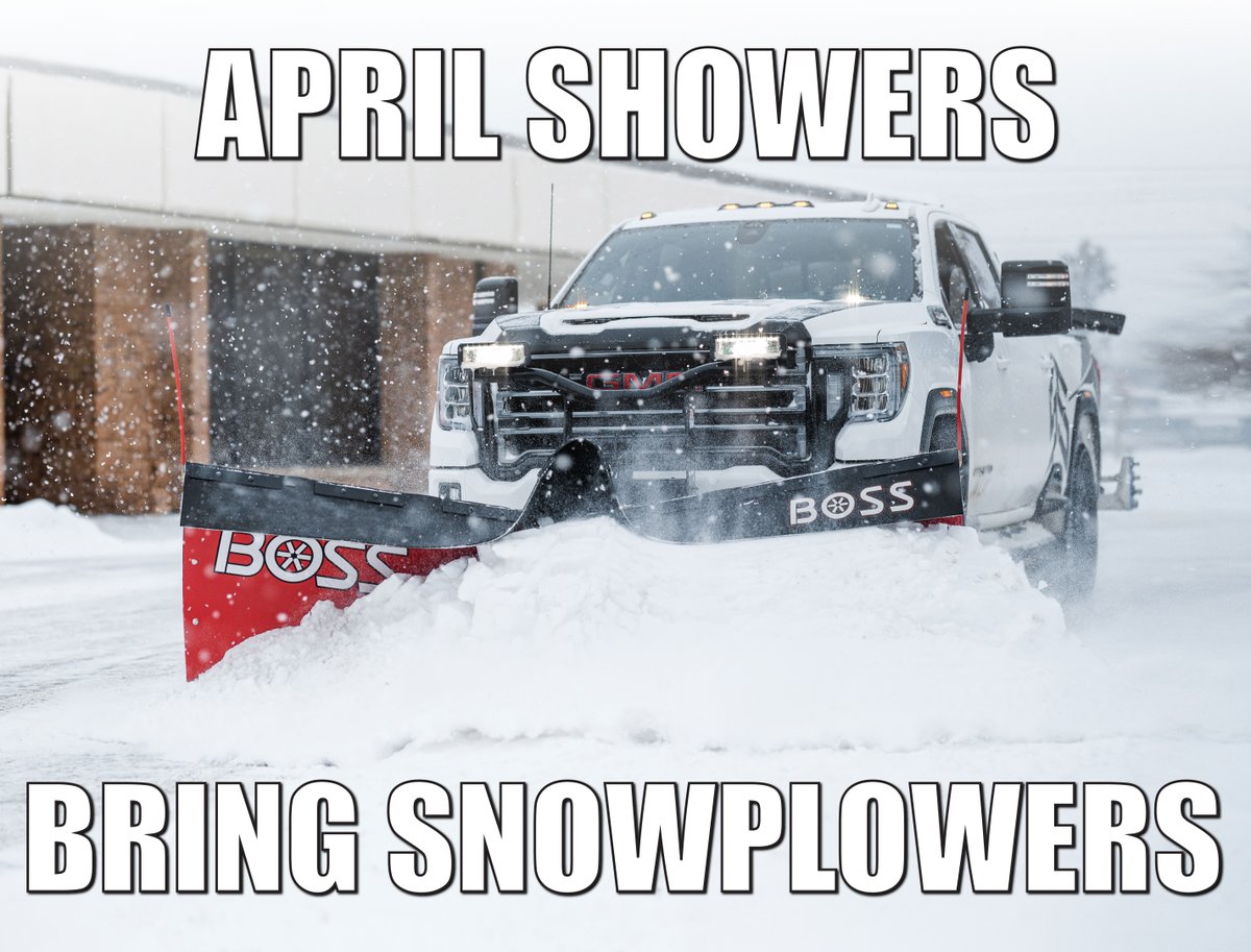 BOSSSnowplows's tweet photo. It's not an #Aprilfools joke - the weather reports were right. How much snow have you gotten?

❄️ ❄️ 

#BOSSSnowplow https://t.co/pP6NTjdKKa