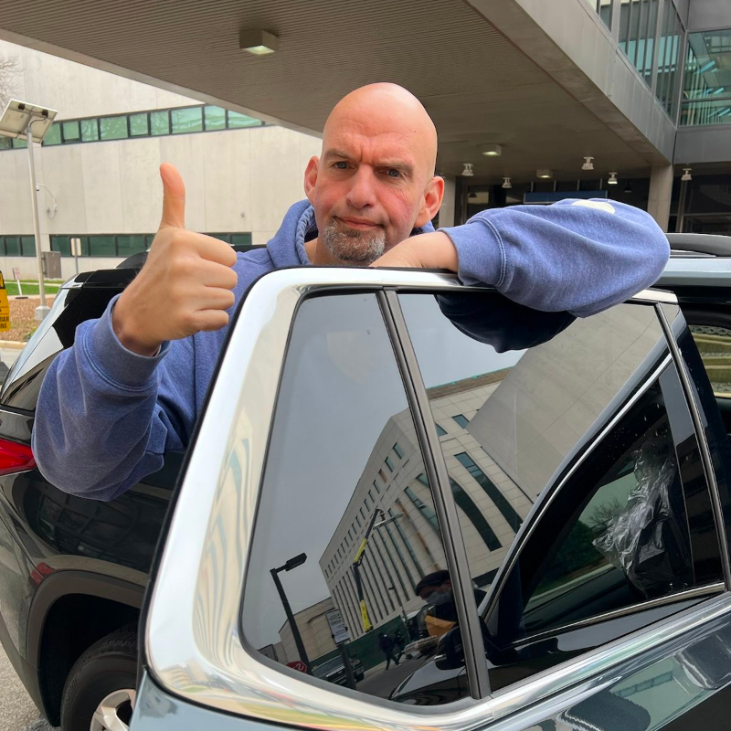 JohnFetterman's tweet photo. Great news! John has left Walter Reed Medical Center and is ready to get back to fighting like hell as your U.S. Senator.

Let’s show John that we have his back. If you can, will you chip in a donation to show that you believe in John’s fight? Thank you, thank you, thank you. 💛