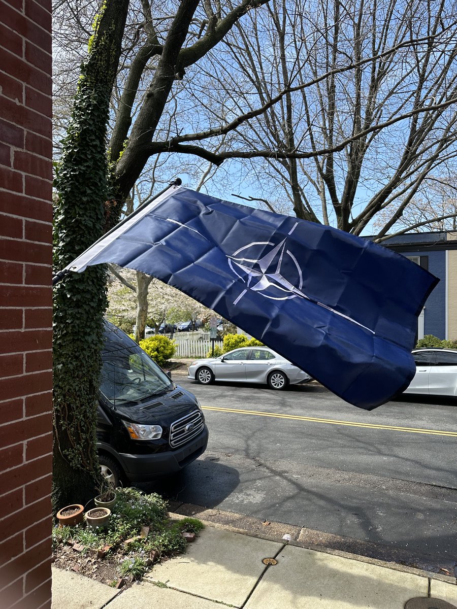 #FlagOfTheDay is a NATO flag that definitely needs some ironing. Glad to have you 🇫🇮!