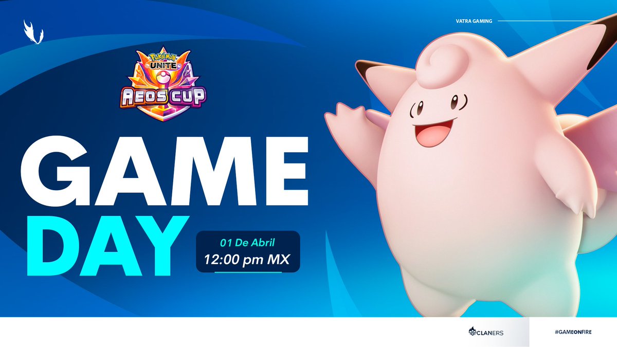 #POKEMONUNITE | GAME DAY ⚔️

¡Comienza la fase de grupos!  🔥

Hoy, en punto de las 12:00 🇲🇽 nuestros jugadores van a dejarlo todo en la AEOS CUP <a href="/UniteLATAM/">Pokémon UNITE Championship Series LATAM</a> 😈

👉Queremos ver al chat de azul en: twitch.tv/pokemonuniteLA…

#GAMEONFIRE 🔥 #GOVATRA💙