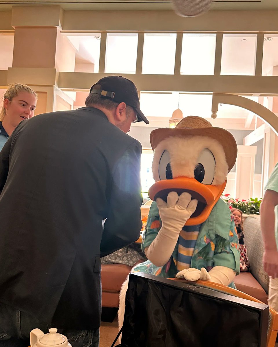 ActorDanielRoss's tweet photo. So this just happened! I got to present #DonaldDuck with his very first #Emmy! He was very excited as was I 🥰 Video coming soon! 🦆 #actordanielross #disneyvoices #donaldduckvoice #voiceactor #emmywinner #capemaycafe @DisneyJunior @TelevisionAcad @DisneyParks @WaltDisneyWorld https://t.co/cu9X8qJk7S