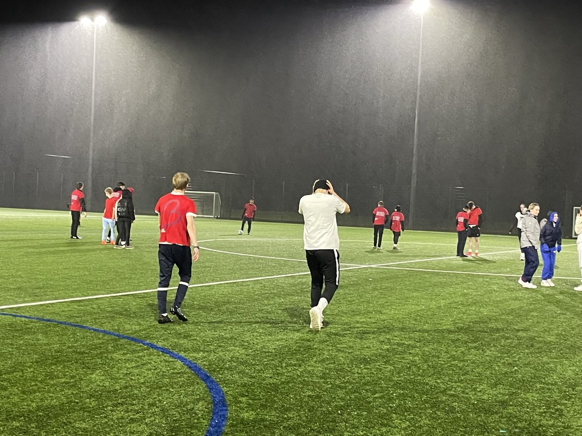 BelizimothM's tweet photo. So the 24 hour football match is done. 60 amazing young people @stpaulscatholic  played through the night in the wind and rain. The final whistle blew at noon -lots of smiles. Thanks staff, parents and most of all the players for their support @bloodcancer_uk #teamangus https://t.co/URPcW9VQDF