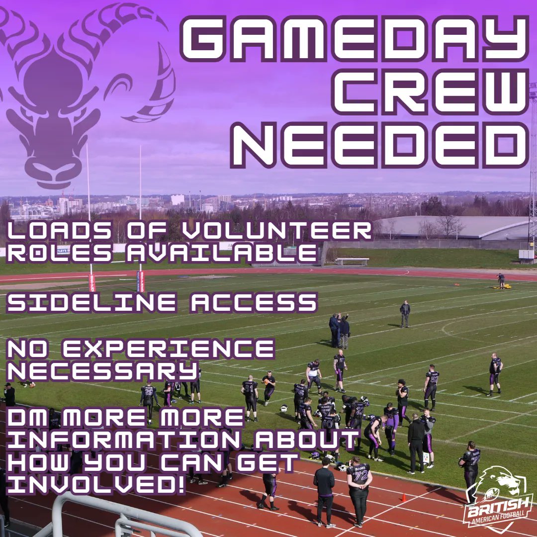 Yorkshire_Rams's tweet photo. We still have some roles available within our incredible volunteer gameday team!

Our voluteers are involved in every aspect of gameday support, from organising kit and equipment, to the technical running of stadium operations. DM us to find out how you can get involved! 🟣⚫ https://t.co/ezk502GlrO