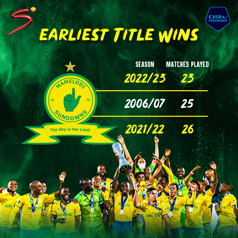 SSFootball's tweet photo. It’s official Mamelodi Sundowns are the 2022/2023 #DStvPrem champions 🏆

𝐓𝐡𝐢𝐬 𝐢𝐬 𝐭𝐡𝐞𝐢𝐫 𝐞𝐚𝐫𝐥𝐢𝐞𝐬𝐭 𝐭𝐢𝐭𝐥𝐞 𝐰𝐢𝐧. https://t.co/xdcN7vj2HB