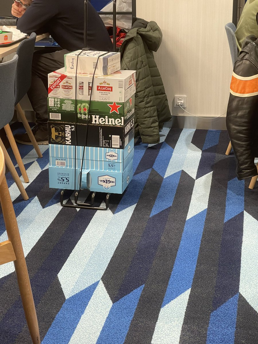 Took a day trip to Estonia via cruise-ship and witnessed economics in action. Tourists shipping alcohol back to Helsinki from Tallinn.