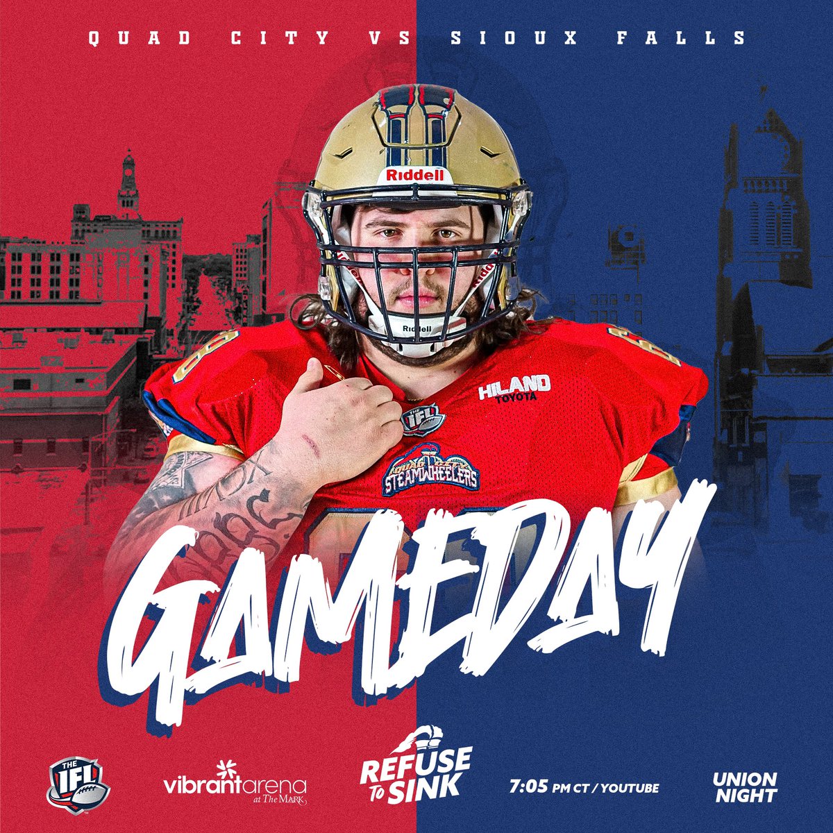 QCSteam's tweet photo. BACK AT THE MARK 🏡

Taking on the Sioux Falls Storm at 7:05 CT! Come down to Vibrant Arena at the MARK Wheeler Nation! It’s Union and Trades Night presented by Crawford Company! 

📺: https://t.co/7lV3JySpfq

#sQUADCITY | #RefuseToSink https://t.co/HY72F794Vp