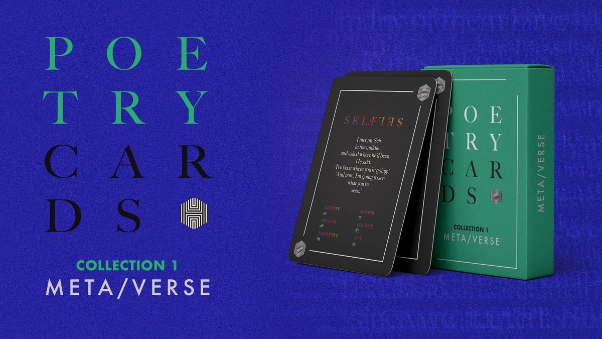 POETRY CARDS

Meta/Verse is a metafiction odyssey - charting a tale of love, loss, and 'The Liquid Switchboard' - whatever that may be...

Follow the story with cards released daily during #NationalPoetryMonth

🟦 0.08 Eth
🟩 80 1/1 Poetry Trading Cards
👀 opensea.io/collection/poe…
