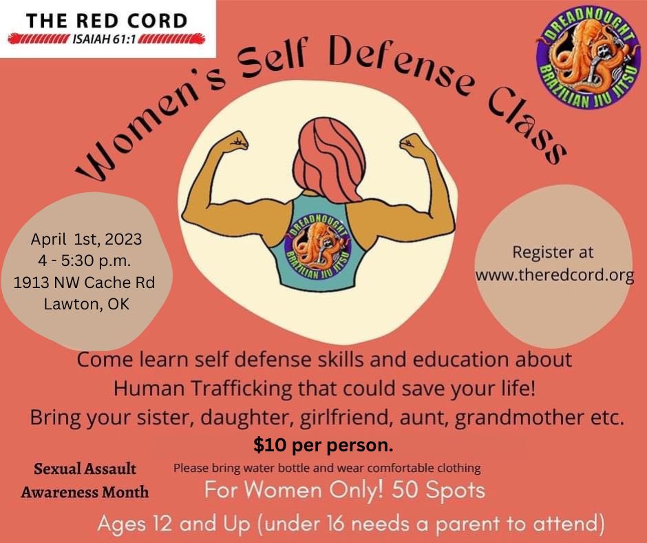 TheRedCord's tweet image. LADIES! If you haven’t already — register online at the link on our FB event page facebook.com/events/s/women… 
Once you register, you can also pay at the door TODAY — just $10/person!
For women and girls age 12 and up (under 16 needs a parent to attend) yourself!
#EndHumanTrafficking