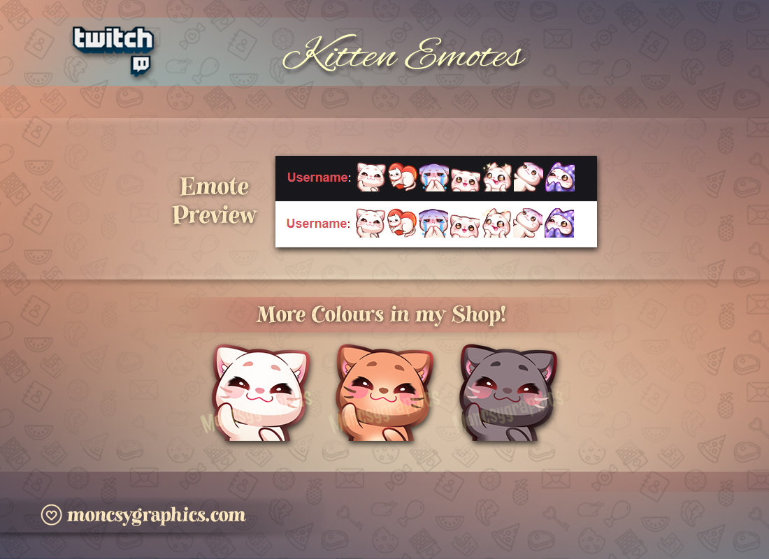 Moncsy7's tweet photo. Hello Everyone! Cute Kitten emotes in my Etsy Shop 🥳🥰

https://t.co/4LnMzZcKUT

#twitchemote #cat #catemote #twitchcatemote https://t.co/MhykxOqrH5